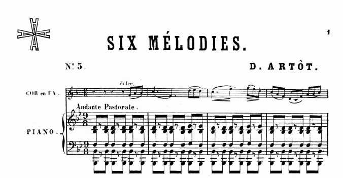 Artot Melodies for horn and piano suite 3 no. 5 sample