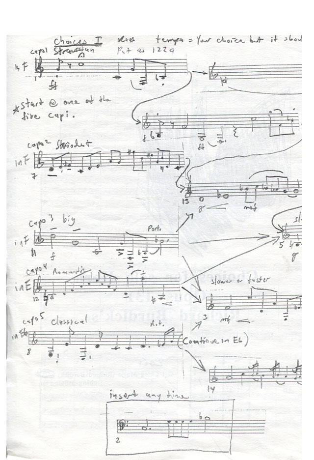 Richard Burdick's Choices for solo horn - sample of the orignal score