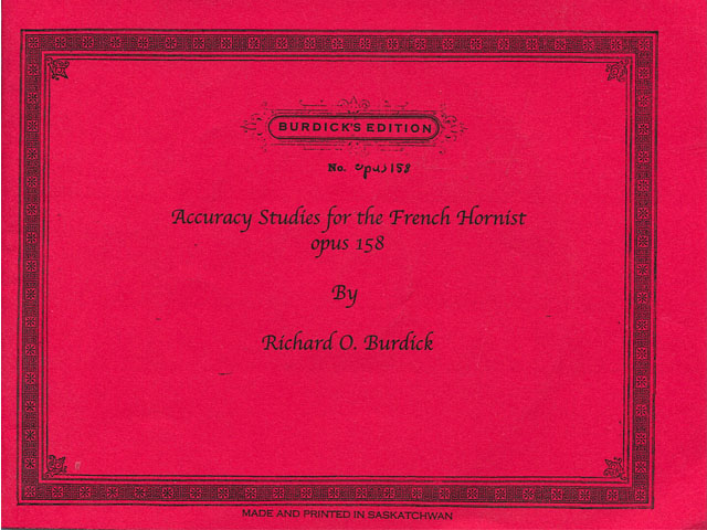 Burdick's Op. 158 Cover