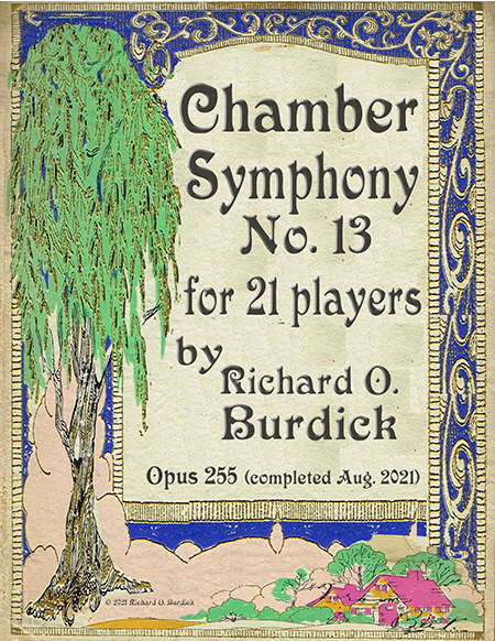Sheet Music cover for Richard Burdick's Chamber Sympony No. 13