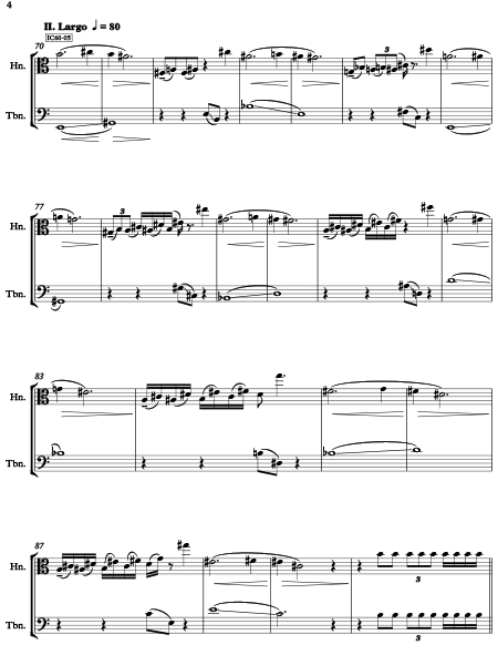 Richard Burdick's horn and trombone duet Opus 288 page 3