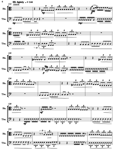 Richard Burdick's horn and trombone duet Opus 288 page 3