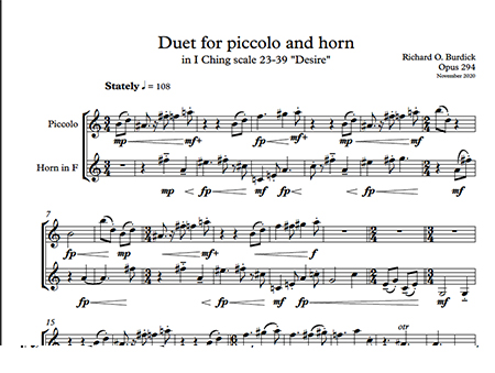 Burdicks Duet for piccolo and horn m.1 sample