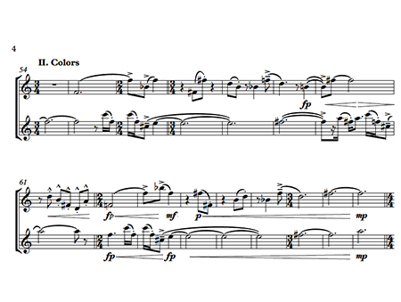 Burdicks Duet for piccolo and horn m.2 sample