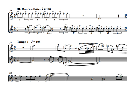 Burdicks Duet for piccolo and horn m.3 sample