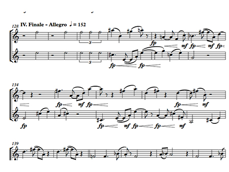 Burdicks Duet for piccolo and horn m.4 sample