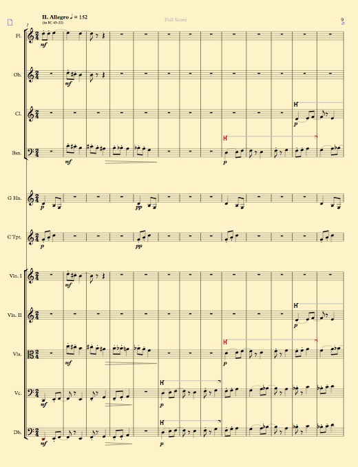 Sheeet music for Richar dBurdick Chamber Symphony No. 15 m.2