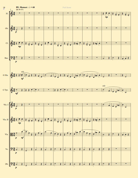 Sheeet music for Richar dBurdick Chamber Symphony No. 15 m.3