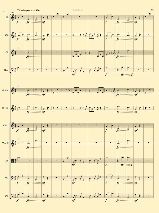 Sheeet music for Richar dBurdick Chamber Symphony No. 15 m.4