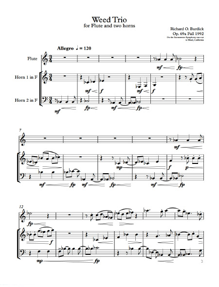 Burdick's Opus 69a score page 1