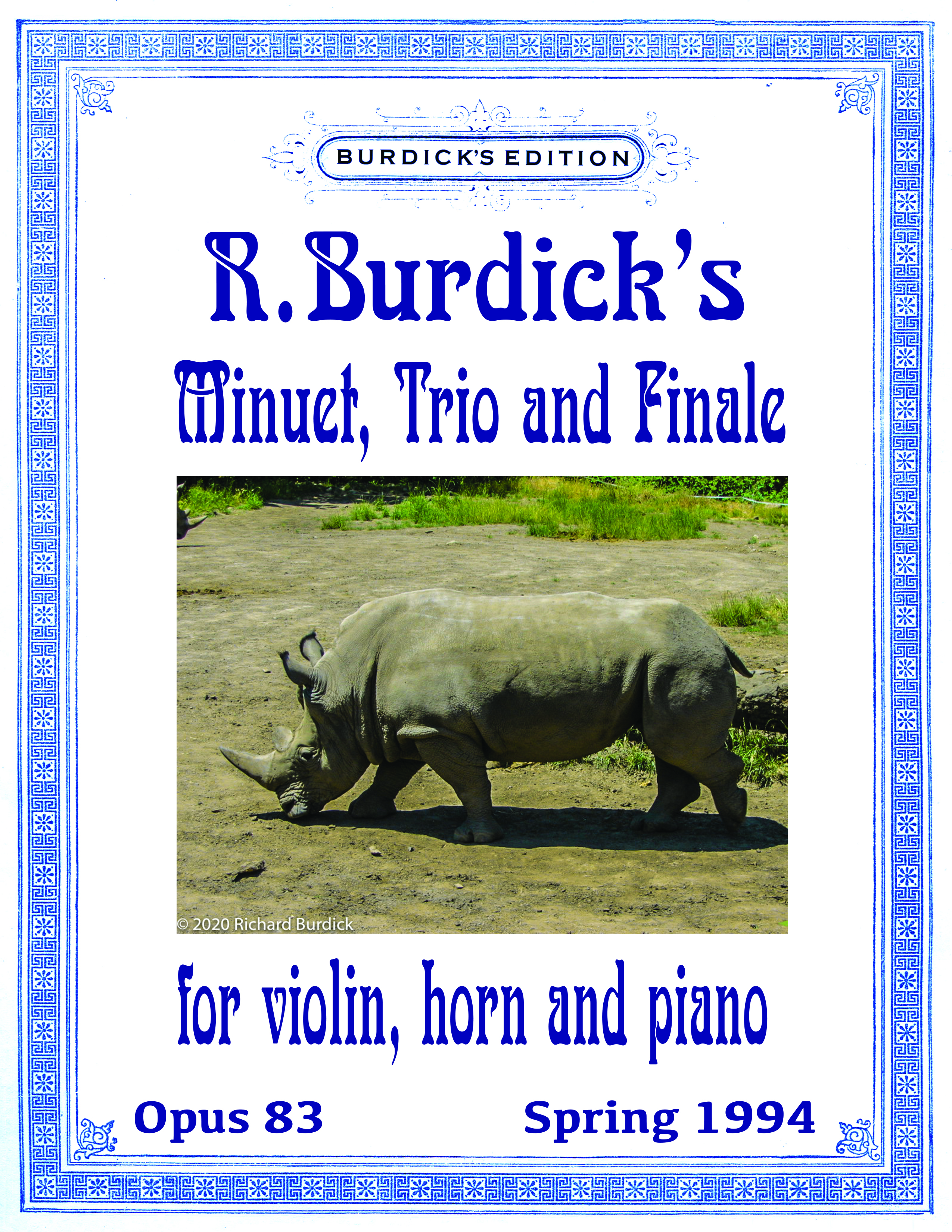 Sheet music cover for Burdick's Op. 32 Romance