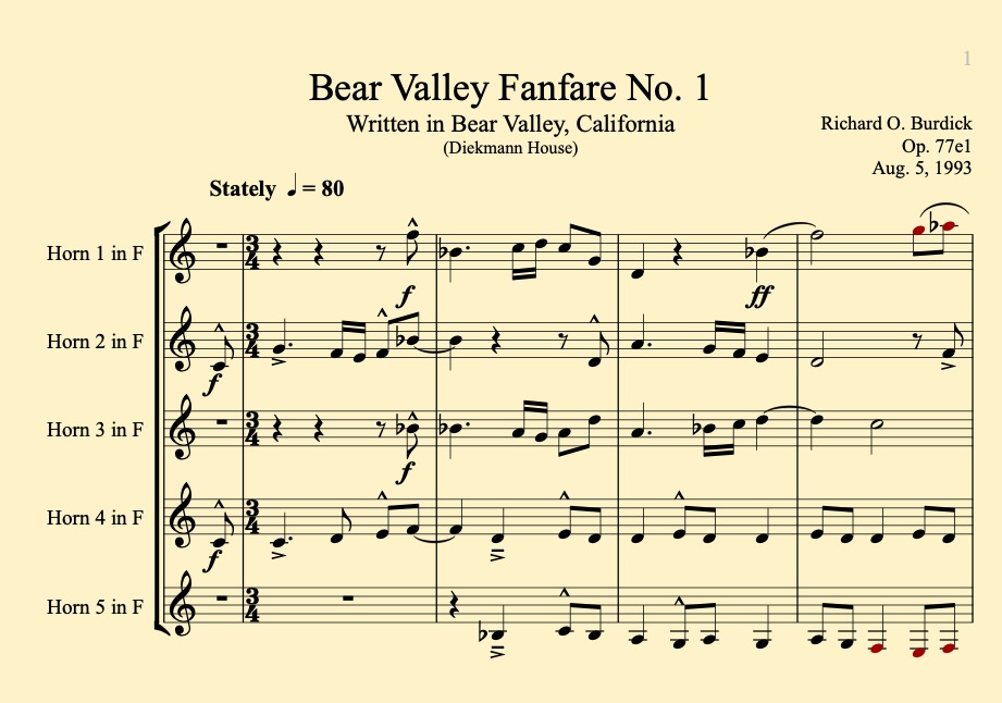 Bear Valley fanfare No. 1