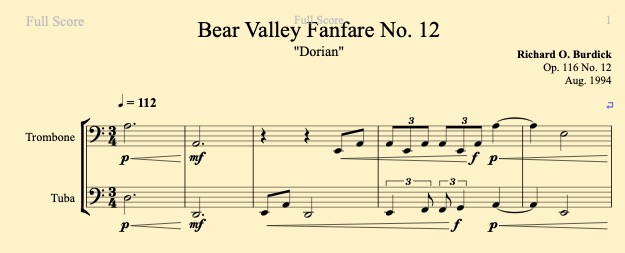 Bear Valley fanfare No. 12