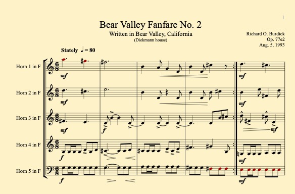 Bear Valley fanfare No. 2