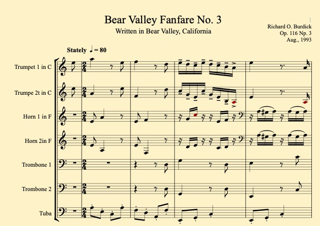 Bear Valley fanfare No. 3