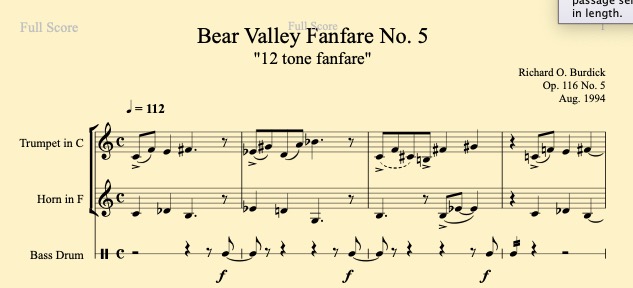 Bear Valley fanfare No. 5