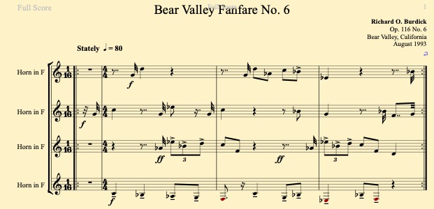 Bear Valley fanfare No. 6