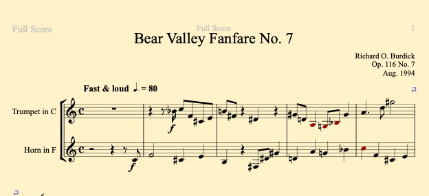 Bear Valley fanfare No. 7