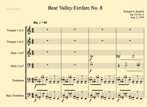 Bear Valley fanfare No. 8