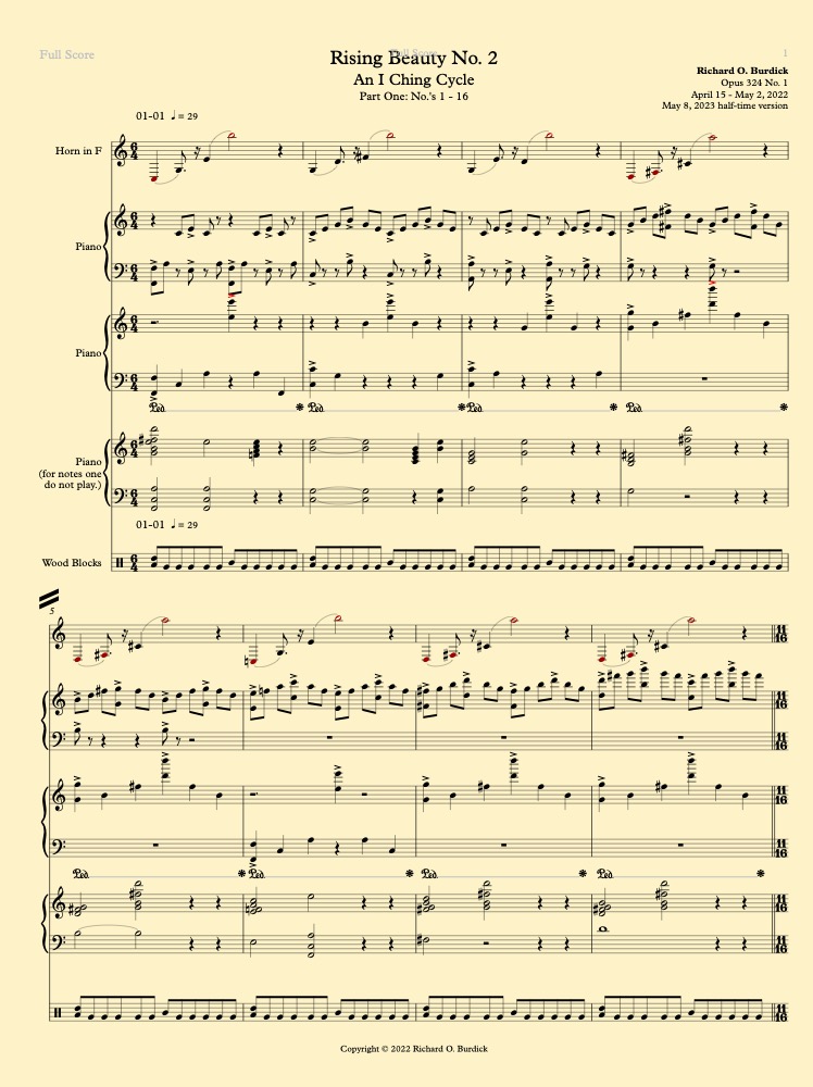 Burdick's Opus 324 score page 1