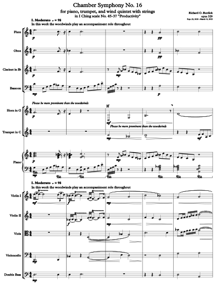 Burdick's Chamber Music No. 16 score page 1