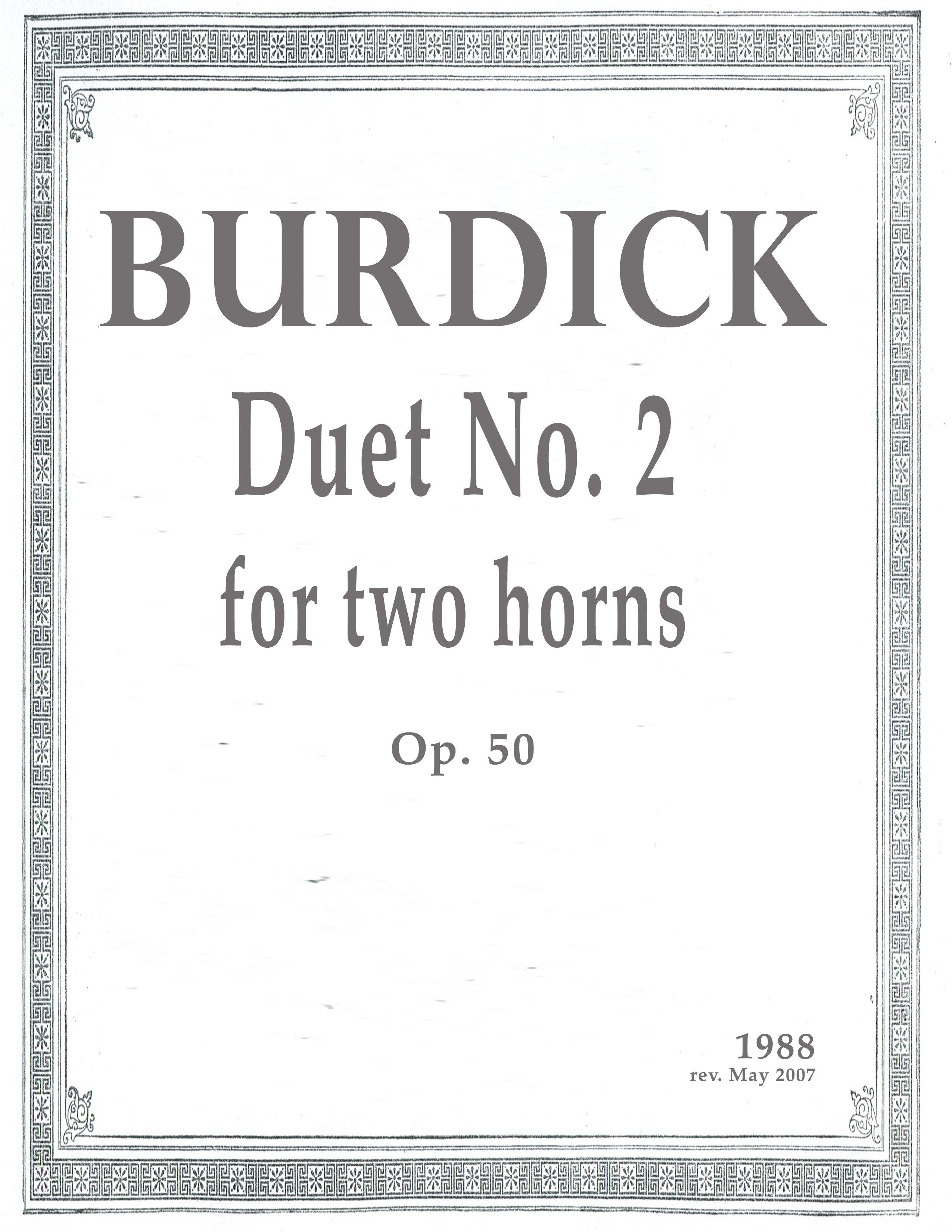 Burdick's Op. 50 cover